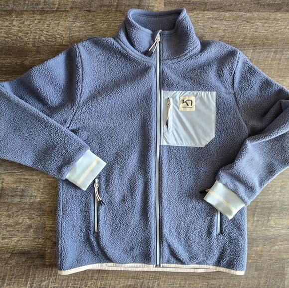 Kari Traa Rothe Blue Sail Fleece Full Zip Jacket Sz Large - Picture 2 of 9